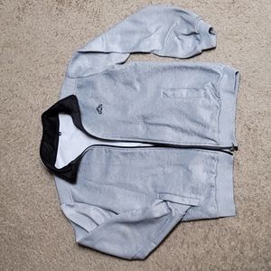 Zip up sweatshirt.